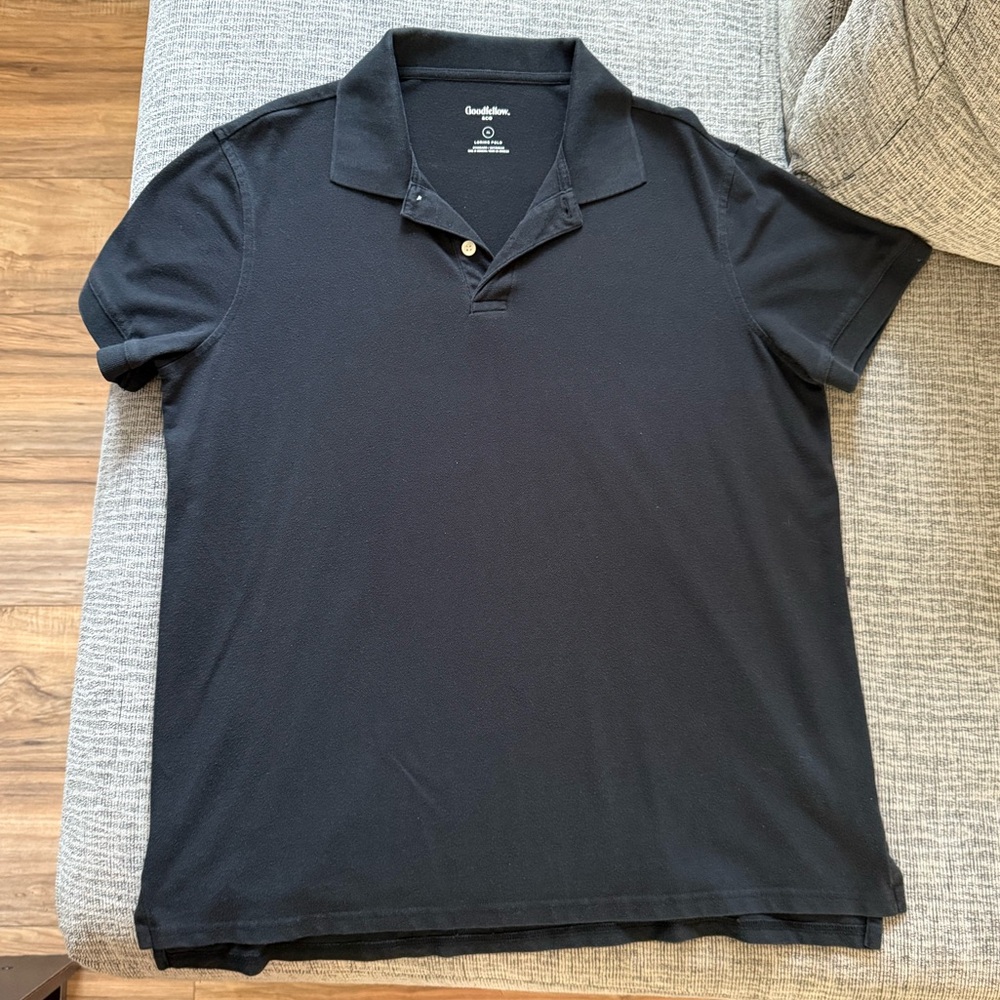 Black Polo Style Collared Short Sleeve Shirt by Goodfellow & Co Size XL